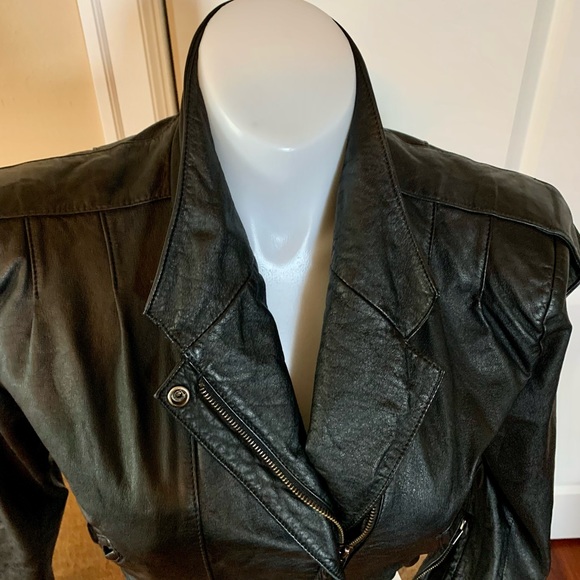 SALE- EX CONDITION SUPER CHIC FIDELITY LEATHER MOTO JACKET.💞 - Picture 2 of 13